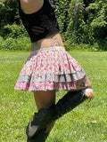 Load image into Gallery viewer, Cute Pink Flowered Bustle Skirt, Festival Belt, Burlesque Skirt, Fairy Rave Costume