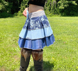 Load image into Gallery viewer, DEFECTIVE, SALE Pleated Blue Bustle Skirt, Festival Belt