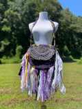 Load image into Gallery viewer, Purple Hippie Handbag - Vintage Lace Fringe Purse for Boho Chic Style