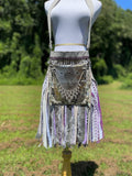 Load image into Gallery viewer, Vibrant Fringe Purse - Festival Ready in Purple/Silver