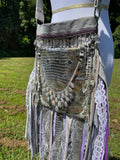 Load image into Gallery viewer, Vibrant Fringe Purse - Festival Ready in Purple/Silver