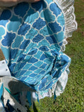 Load image into Gallery viewer, Vintage-Inspired Teal Lace Fringe Bag, Hippie Handbag, Eco-Friendly Boho Purse