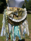 Load image into Gallery viewer, Pastel Vintage Ruffle Fringe Purse, Boho Chic Embellished purse