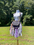 Load image into Gallery viewer, Purple Hippie Handbag - Vintage Lace Fringe Purse for Boho Chic Style