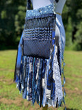 Load image into Gallery viewer, Stand Out in Style: Festival Fringe Bag with Gorgeous Blue Bead