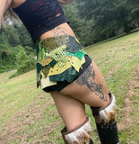 Load image into Gallery viewer, GRASSY GREEN Leather Skirt - Steampunk Warrior Viking Costume - Burning Man Belly Dance Belt