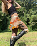 Load image into Gallery viewer, AURORA, Steampunk or Tribal Belly Dance: Leather Skirt in Earthy Brown - Stand out at Burning Man with this Warrior-inspired Attire!