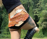Load image into Gallery viewer, CANDY CORN, Rust Leather Skirt: Burning Man, Steampunk Costume, Rock the Warrior Viking Look